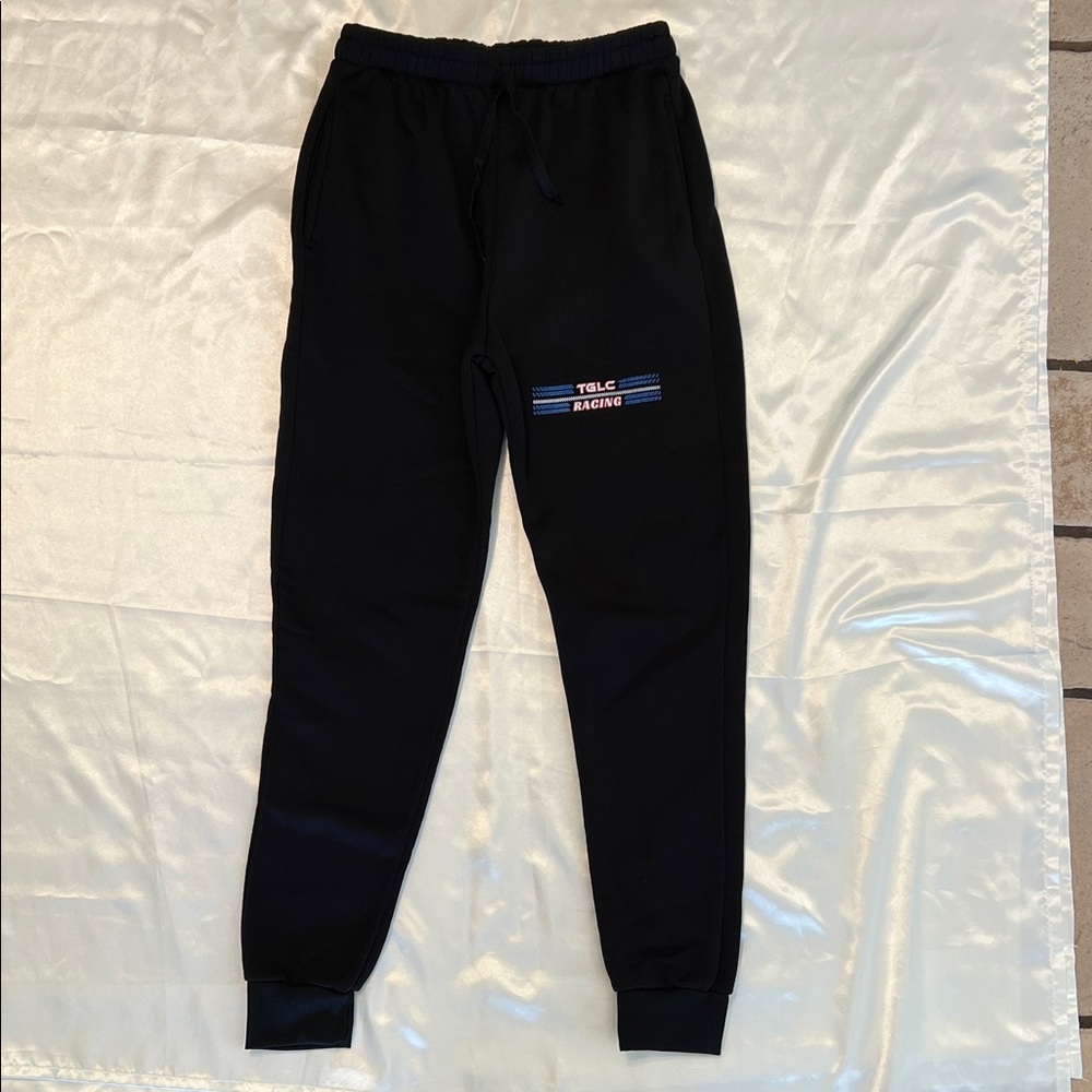 Black Tapered TGLC Sweatpants “Racing” Theme